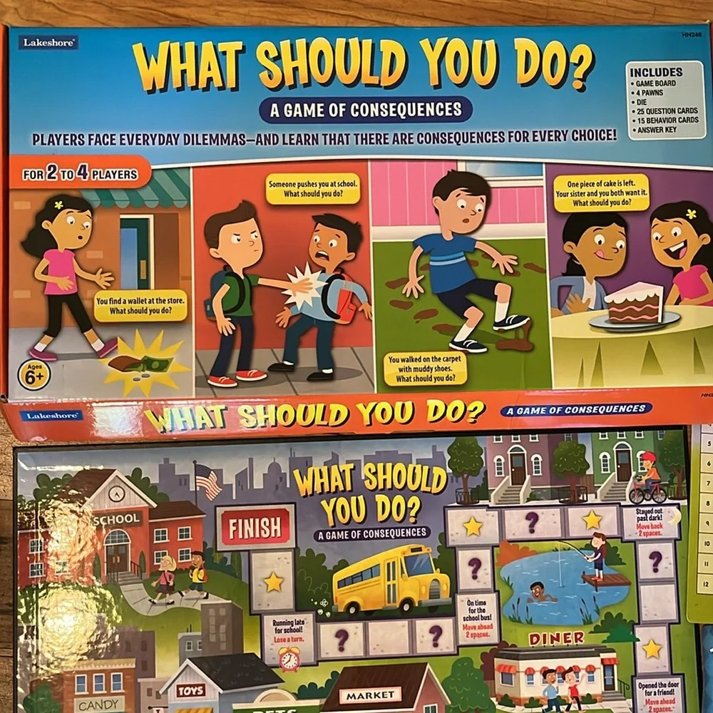 WHAT SHOULD YOU DO? Consequences Board Game ELEMENTARY Age 6+ Players 2-4 EUC